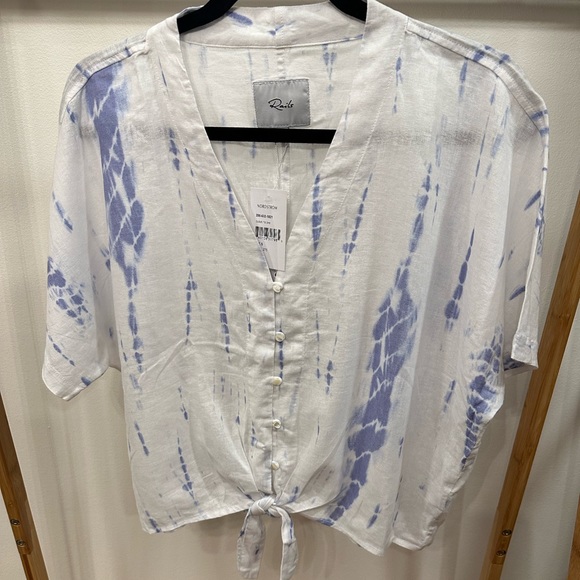 Rails Thea Tie Waist Blouse, Cloud Tie Dye, Small - Picture 9 of 12